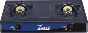 Table de cuisson à gaz ZGBES 2 brûleurs, surface en acier noir, allumage piézoélectrique, flamme bleue, pour usage domestique en cuisine - Product Image 5