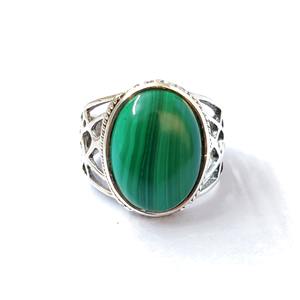 Bague en malachite, argent sterling 925, bague en pierre précieuse, collection artisanale en malachite, bagues fines, bijoux en argent, prix de gros - Product Image 2