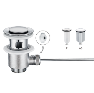 Desagüe de Lavabo de Zinc Cromado de 1 Pulgada para Baño de Hotel Moderno, con Palanca Controlable, Fácil Instalación, Diseño Portátil y Fácil de Limpiar - Product Image 1