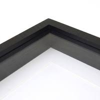 Cadre flottant minimaliste noir moderne pour affichage 3D d'art et d'échantillons, tailles personnalisées, vente en gros