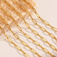 Collier en acier inoxydable superposé avec chaîne simple et fermoir trombone en or 18 carats pour femme