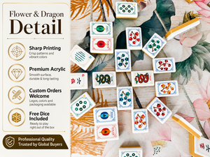 Jeu de Mahjong Personnalisé avec Logo, 160 Tuiles, Motif Fleur de Cerisier, en Acrylique Lucite, OEM ODM Marque Privée, Règles NMJL, Professionnel - Product Image 4