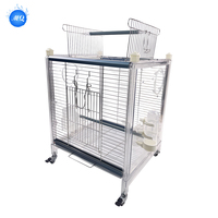 Grande volière classique d'extérieur en acier inoxydable, pliable, pour l'élevage de canaris et de perroquets, emballée de manière pratique dans une boîte