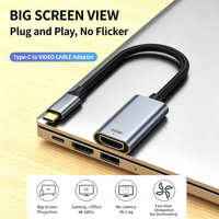 Adaptateur de câble vidéo Type C 4K 60Hz, coque en alliage d'aluminium tressée en nylon, convertisseur vidéo pour ordinateur portable, tablette, téléphone de type C
