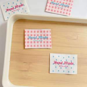 Tela escocesa hecha a mano punto clásico bordado marca bolsa <span class=keywords><strong>ropa</strong></span> calcetines parche de costura decorativo etiqueta tejida - Product Image 2