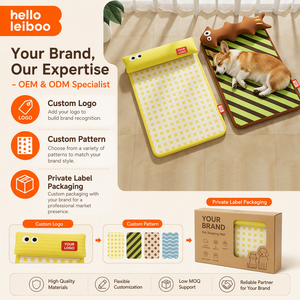 ZT Summer Modern Design Striped Rectangle Pet Mat with <b>Memory</b> <b>Foam</b> Faux Leather Anti-Slip <b>Dog</b> cooling <b>Bed</b> for Indoor Use - Product Image 2