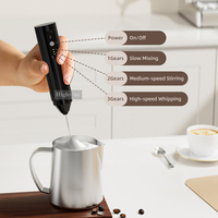 HIGHWIN Mousseur à lait électrique, mousseur à lait rechargeable, fouet électrique portable, mousseur à café, mélangeur pour latte, cappuccino, matcha