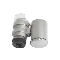 Mini 60x Microscope Magnifying Pocket Jewelry Magnifier Jeweler Loupe with 10X Folding Pocket Magnifier with LED Light