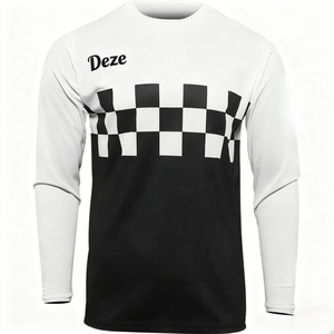 Maillots de cyclisme à manches longues durables, à séchage rapide et anti-transpiration, avec impression de logo personnalisé, pour hommes, pour événements de descente en VTT - Product Image 1