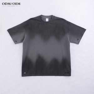 เสื้อยืดฮิปฮอป AR035 ไซส์ใหญ่พิเศษสำหรับผู้ชาย ทรงโอเวอร์ไซส์ ล้างสีแบบ Acid Wash คอกลม แขนสั้น ผ้าฝ้าย 100% ถักเนื้อหนา เป็นมิตรกับสิ่งแวดล้อม - Product Image 5