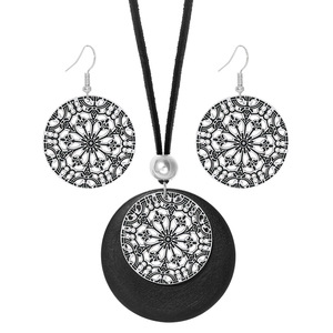 Ethnic Jewelry <b>Set</b> <b>Silver</b> Plated <b>Necklace</b> And Earrings With Flower Pattern For Women Everyday Wear - Product Image 5