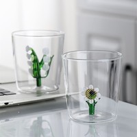 Gobelet en trois dimensions verre épaissi petit déjeuner lait tasse à café boisson tasse haute apparence niveau cadeau de Noël dessin animé tasse
