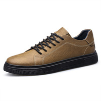 Nouvelles chaussures basses pour hommes en cuir de vachette double couche, style britannique, décontractées, respirantes, avec semelle extérieure en caoutchouc.