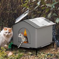 Tente surélevée pour animaux de compagnie pour plusieurs chats toute l'année Abri pour chats sauvages
