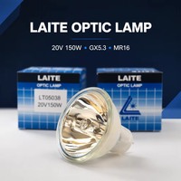 Ampoule halogène GX5.3 20V 150W, durée de vie nominale de 500 heures, lampe de remplacement pour équipement d'éclairage optique dentaire et de microscope