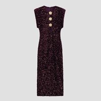 Robe de Soirée de Luxe Personnalisée 2026 pour Femme avec Paillettes, Boutons Métalliques Découpés et Design d'Épaules Robustes, Vente en Gros OEM par Usine Chinoise