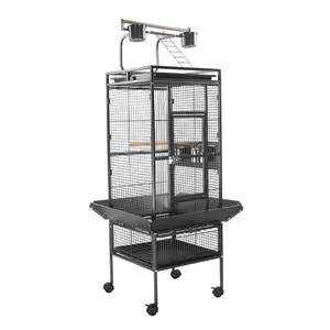 Pet Suppliers Luxury Large Bird Cage Play Top With Tray And Wheels