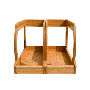 Organizador de latas de refresco de madera de bambú para refrigerador Dispensador de soporte de latas apilable con tapa para nevera Despensa Congelador - Product Image 5