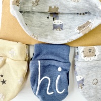 Conjunto de Gorro y Manoplas para Bebé Recién Nacido, Disponible para Envío Inmediato, para Niños y Niñas de 0 a 6 Meses, 100% Algodón