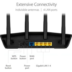 Routeur Wi-Fi 6 double bande Asus RT AX1800S 1200 Mbps 5G 600 Mbps 2.4G avec VPN AiMesh pour la maison, le bureau et le gaming - Product Image 4