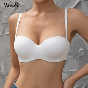Soutien-gorge T-shirt pour femme, demi-bonnet, bretelles amovibles, sexy, uni, sans armatures, push-up sexy - Product Image 1