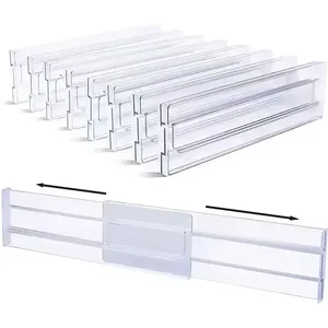 Organisateur de placard <span class=keywords><strong>transparent</strong></span> universel, séparateur de tiroir <span class=keywords><strong>rétractable</strong></span> stable, léger et polyvalent pour vêtements - Product Image 6