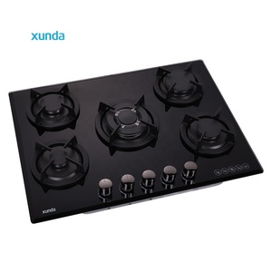 Cocina de <span class=keywords><strong>Gas</strong></span> Empotrada Xunda para Uso Doméstico, 70 cm, Personalizable, 5 Quemadores, Cocina de <span class=keywords><strong>Gas</strong></span> Natural, Encimera de Vidrio Templado - Product Image 4