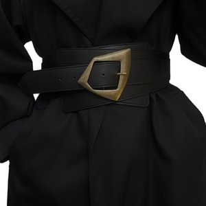 Ceinture de <span class=keywords><strong>taille</strong></span> en alliage élastique de style occidental pour femmes, ceinture décorative noire pour robes, manteaux, pulls, chemises - Product Image 1