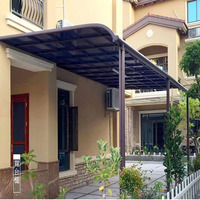 Revêtement extérieur imperméable de patio d'auvent de balcon d'auvent de polycarbonate de cadre en aluminium