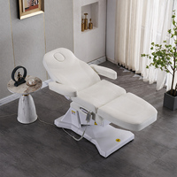 Lit de beauté électrique haut de gamme à 3 moteurs, chauffant, avec mousse à mémoire de forme pour salon de beauté, spa médical et clinique