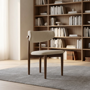 Silla de Comedor Moderna de Madera de Teca Estilo Mid-Century Jullie con Altura Ajustable y Asiento Tapizado en Microfibra para Muebles de Comedor - Product Image 5