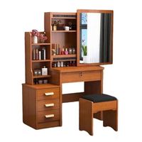 Mesa de Maquillaje de MDF en Oferta con Espejo Táctil, Mesas de Vanidad para Dormitorios Pequeños