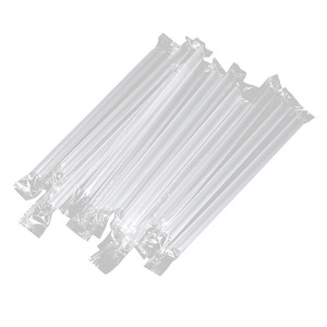 <b>Disposable</b> Transparent <b>Straws</b> 8 Mm Inner Diameter Straight Pipe Individually Packaged For Bubble Tea Party Use - Product Image 1