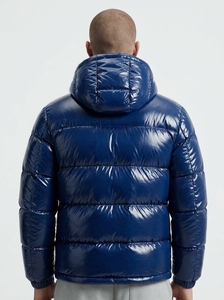 Blouson matelassé marron à capuche pour homme, coupe-vent, fermeture éclair, coupe classique, manteau d'hiver en duvet, prix de gros - Product Image 6