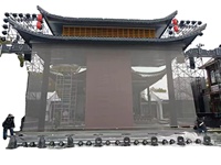 Écran de fond de scène 3D transparent en maille holographique, écran en maille avec cadre en polyester, super léger, haute résolution