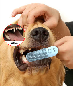 360 degree Dog Cats anti bad breath oral <b>cleaning</b> Dental Care Pet toothbrush silicone finger cover - Product Image 5