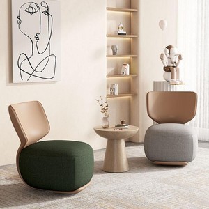 Fauteuil de salon moderne de luxe léger, chaise individuelle en tissu avec dossier bas, pour balcon et loisirs, mobilier de maison - Product Image 2