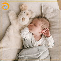 Couverture doudou lapin en peluche douce pour bébé, jouet de sécurité et de sommeil pour nourrisson, literie de berceau, design personnalisé, cadeau de naissance