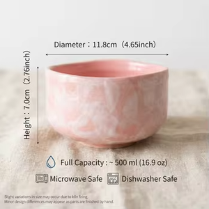 Tazones Grandes de Cerámica Japonesa para Té Matcha con Esmalte Blanco Lechoso Hecho a Mano - Product Image 2