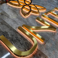 Enseigne lumineuse personnalisée en lettres canal, logo métallique rétroéclairé, enseigne commerciale pour bâtiment intérieur, lettres publicitaires 3D en métal, enseigne LED