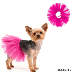 La robe de voile d'anniversaire rose PESENAR ajoute des couleurs vives aux anniversaires des animaux de compagnie, présentant un charme ludique et mignon - Product Image 1