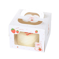 Caja Cuadrada Biodegradable de Alta Calidad para Pasteles, Diseño con Ventana Transparente para Empaque de Alimentos de Cumpleaños, Personalizable