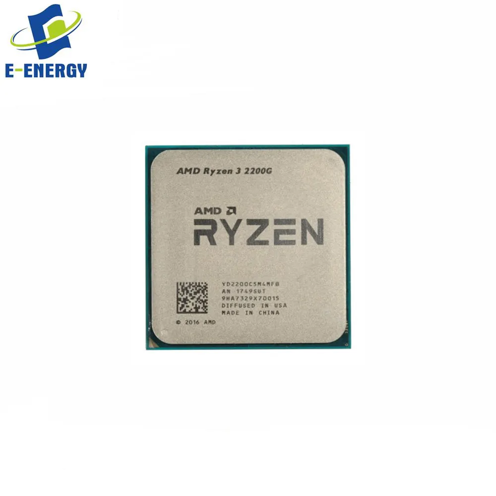 معالج AMD R YZEN, معالج AMD R YZEN 3 2200G رباعي النواة 3.5 جيجا هرتز مقبس AM4 65W YD220BC5M4MFB للكمبيوتر المكتبي