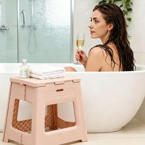 Extra Large Folding Step <b>Stool</b> 30cm Tall Heavy Duty Plastic Collapsible <b>Stool</b> Super Stable Reinforced Seating for Garage <b>Garden</b> - Product Image 3