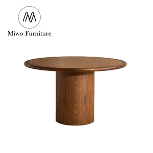 Set di <span class=keywords><strong>Tavolo</strong></span> da Pranzo e Sedie di Design Lussuoso Moderno Retrò con Base in Legno di Burl per Villa, Soggiorno e Cucina, 6 Posti - Product Image 1