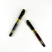 Stylo bille métallique personnalisé avec logo gravé en or, largeur d'écriture 1,0 mm, encre bleue/noire – Cadeau de luxe pour