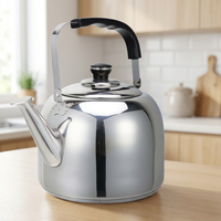 Bouilloire à sifflet en acier inoxydable au design moderne avec grande capacité pour un usage domestique Compatible avec les cuisinières à gaz et à induction