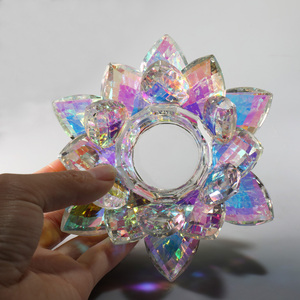 Rainbow AB Coating Crystal <strong>Lotus</strong> Flower Tealight <strong>Candle</strong> <strong>Holder</strong> MH-Z0255 - Product Image 4