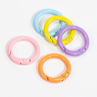 Disponible en différentes tailles, fermoir à ressort rond ouvert, connecteur de porte-clés DIY, accessoires de bijouterie