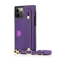 Untuk Iphone 11 Lanyard Kalung Tali Leher dengan Kickstand Pemegang Kartu Kredit Pergelangan Tangan Case untuk Iphone 12 Pro Max Lanyard Dompet Case